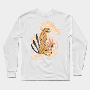 Leopard Abstract drawing Long Sleeve T-Shirt